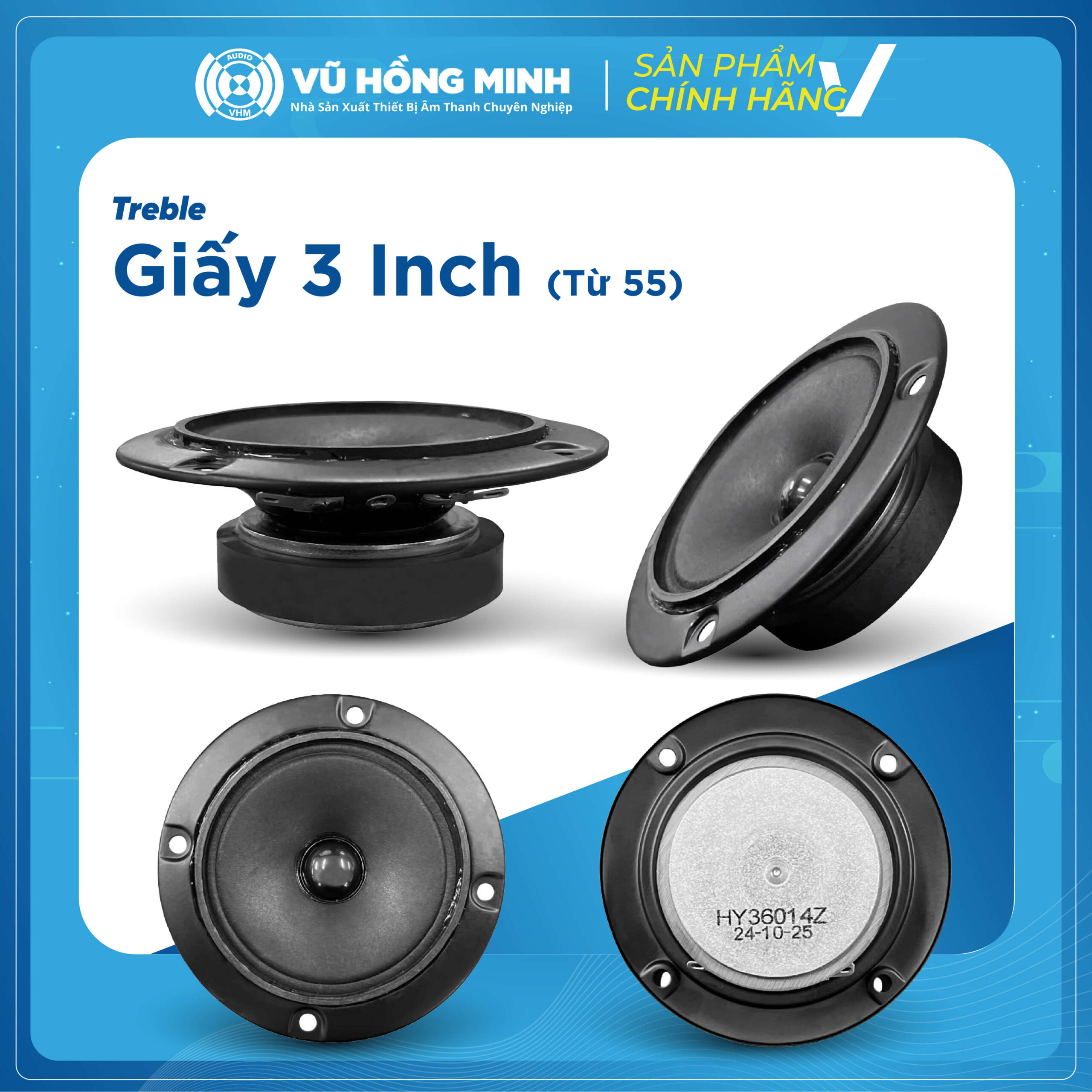 Treble Loa <br> Giấy 3 Inch từ đơn 55